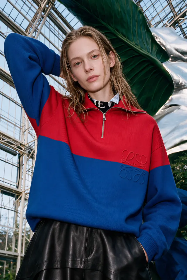 Fashion campaign photographed in a future ecology greenhouse, view 01