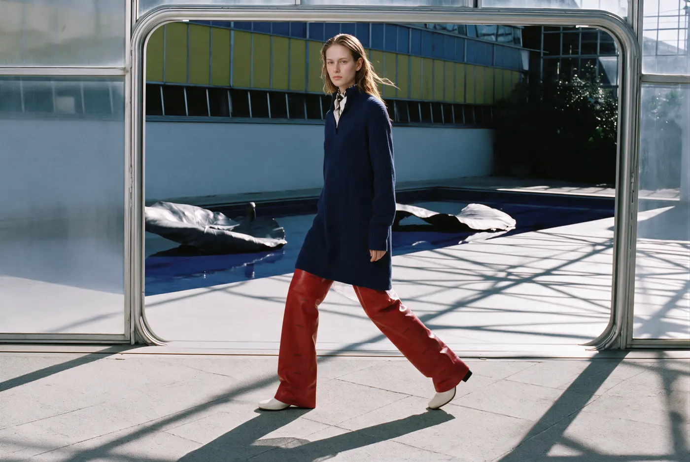 Fashion campaign photographed in a future ecology greenhouse, view 02