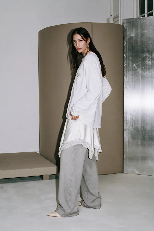 ACNE-inspired fashion lookbook image, view 01