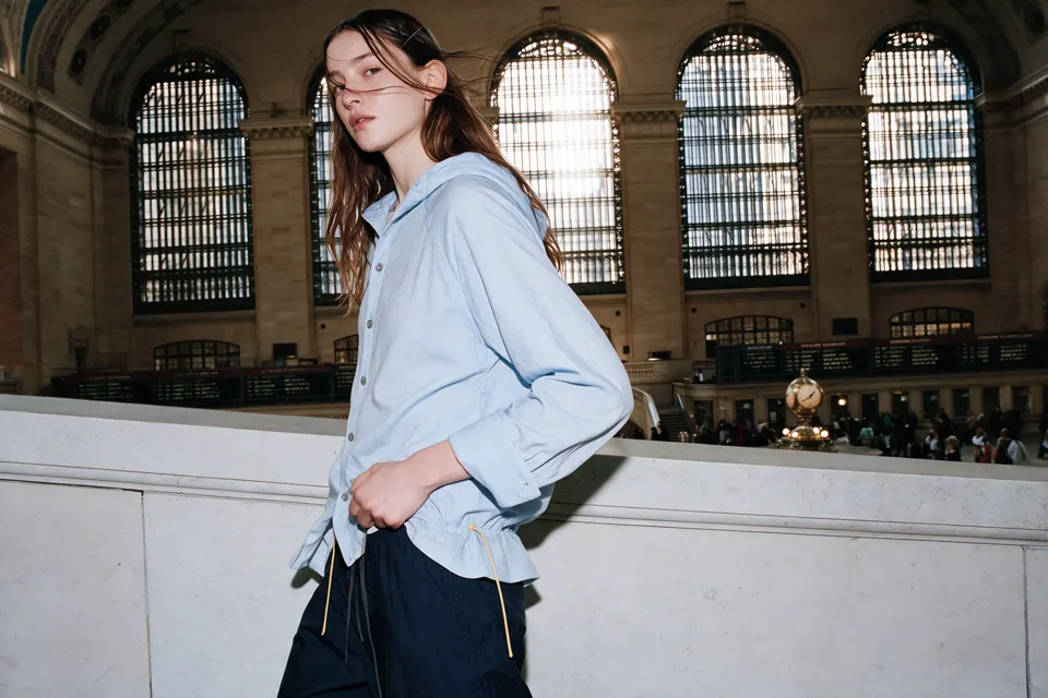 Blue fashion lookbook image, view 01