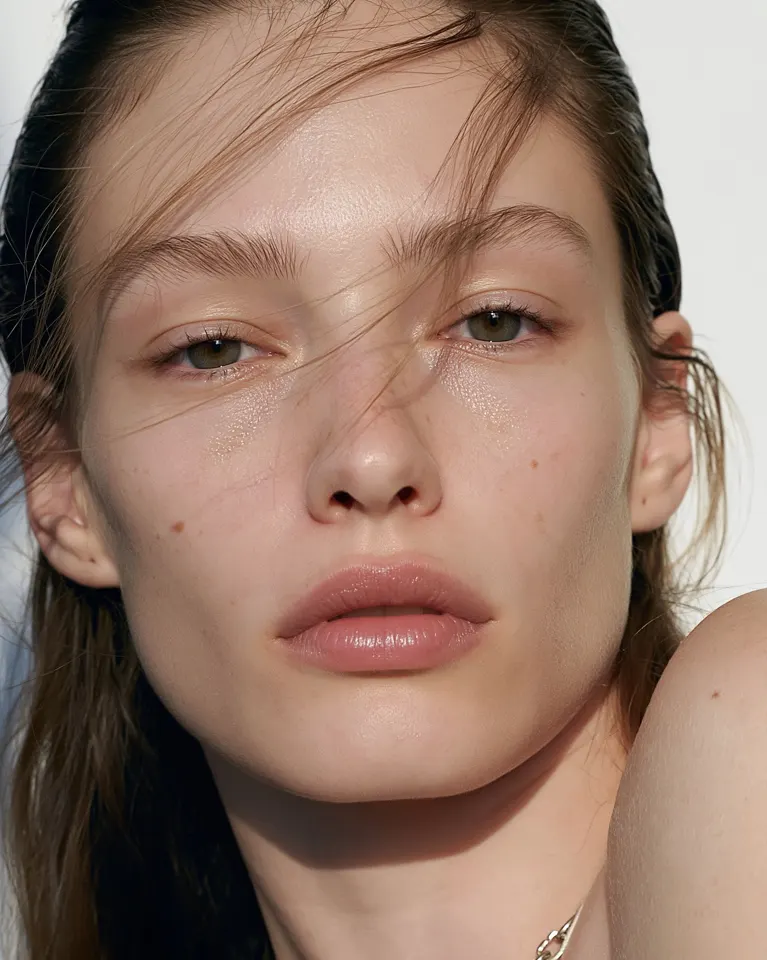 Fashion model face development portrait, view 32