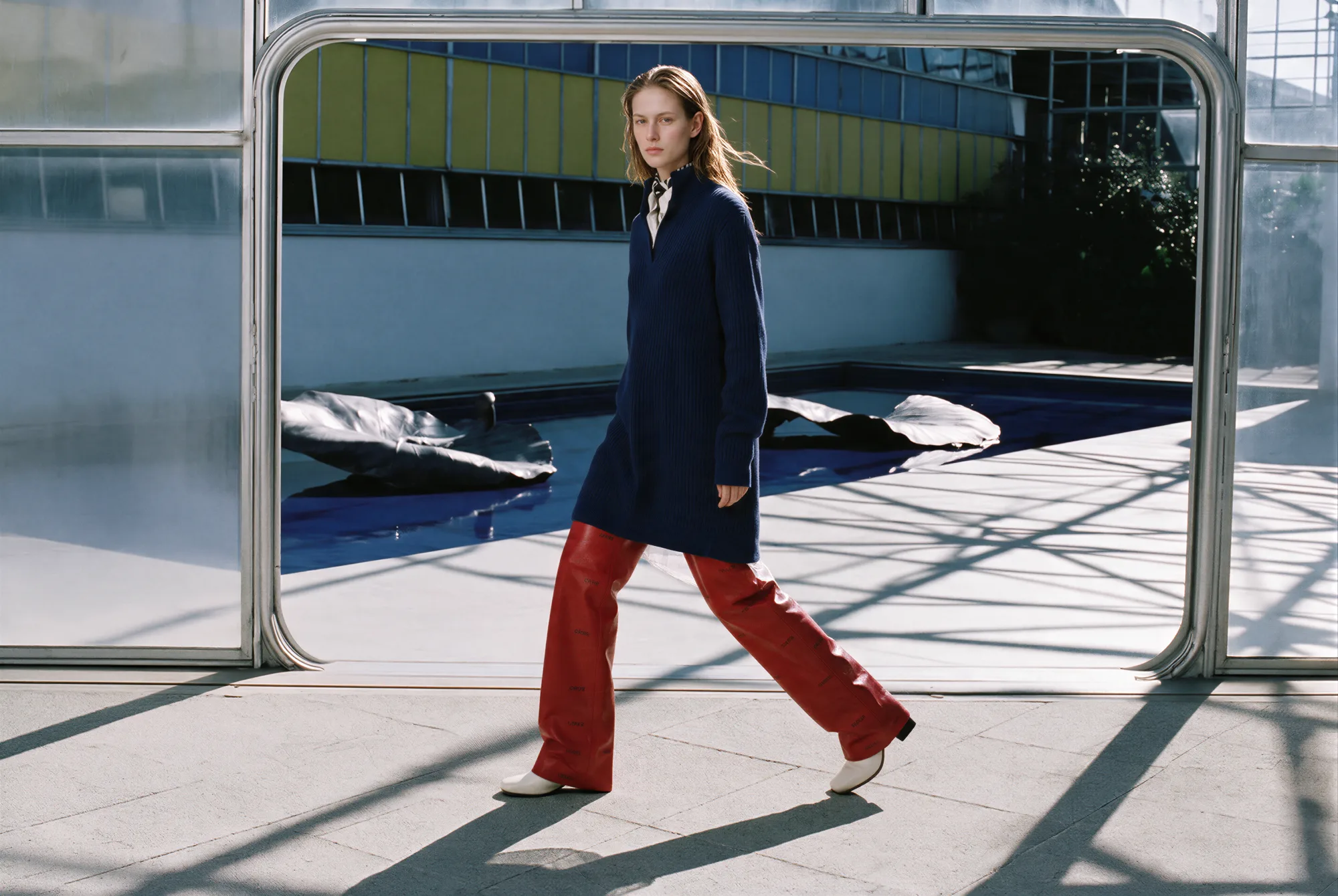 Fashion campaign photographed in a future ecology greenhouse, view 02