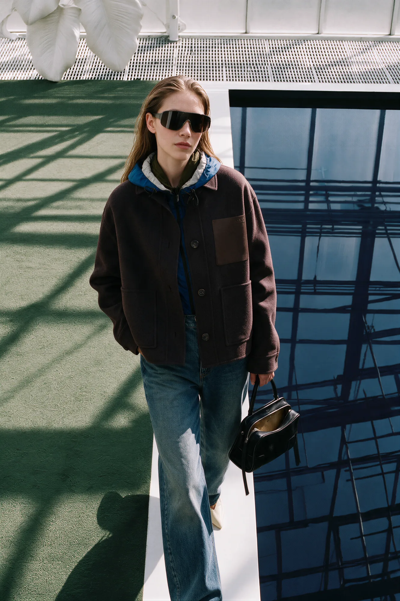 Fashion campaign photographed in a future ecology greenhouse, view 04