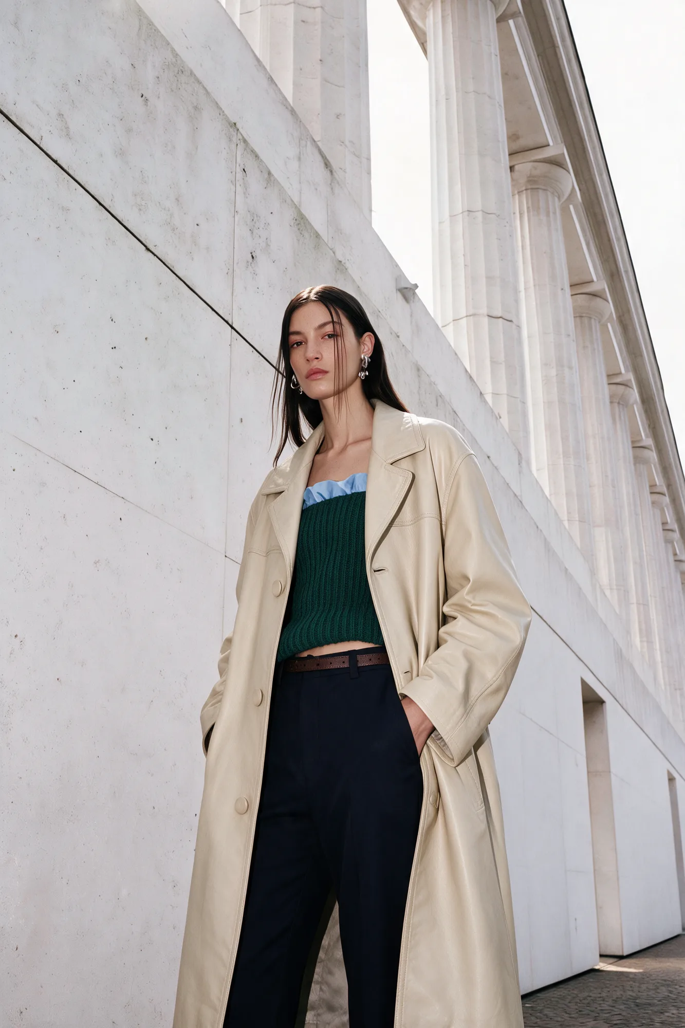 Prada-inspired fashion campaign in an architectural setting, view 04